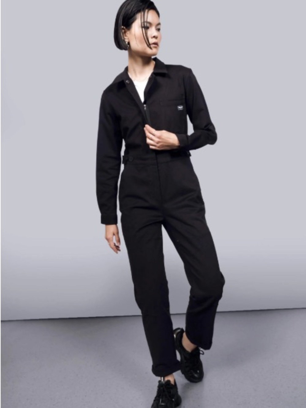 Wildfang Black Long-Sleeve Utility Jumpsuit